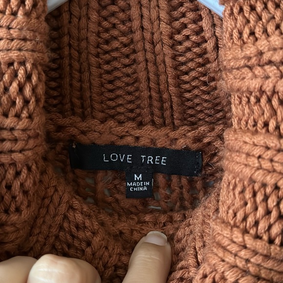 Love Tree Cowl Neck Sweater | Turtleneck Sweater| Cable Knit | Copper | M - Picture 3 of 5